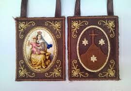 Scapolare Madonna Del Carmelo - Set 10 Pezzi, 5.5x4.5 Cm - Foto 4