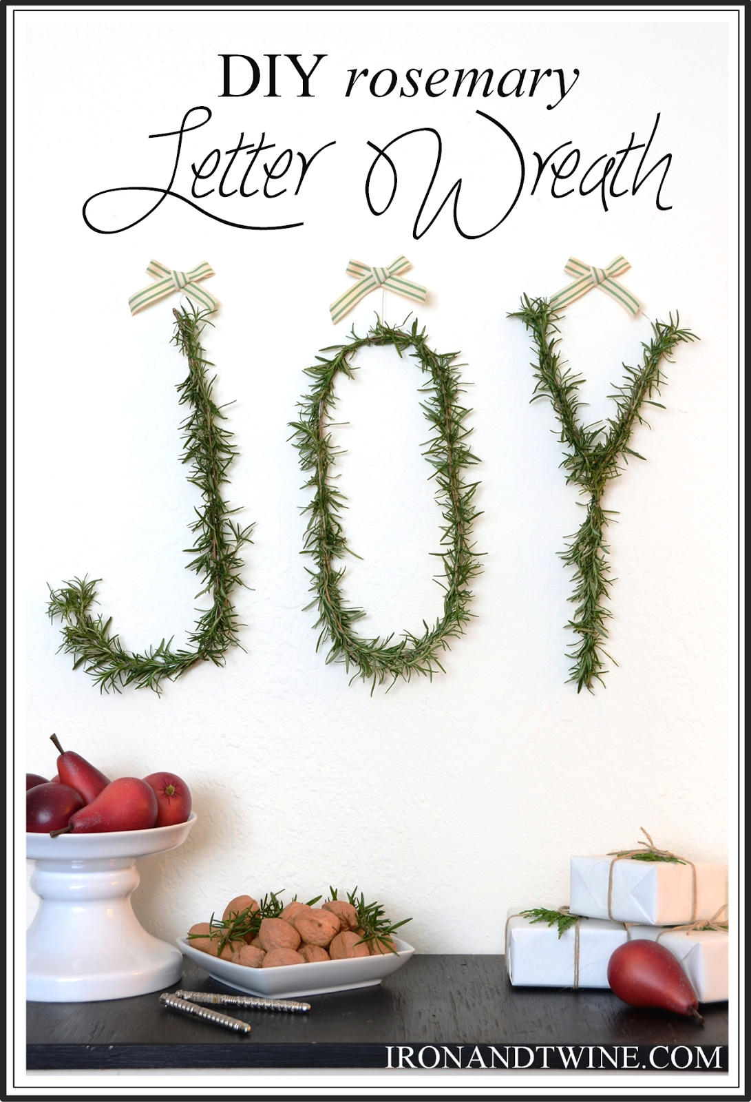 IRON & TWINE DIY Rosemary Letter Wreath