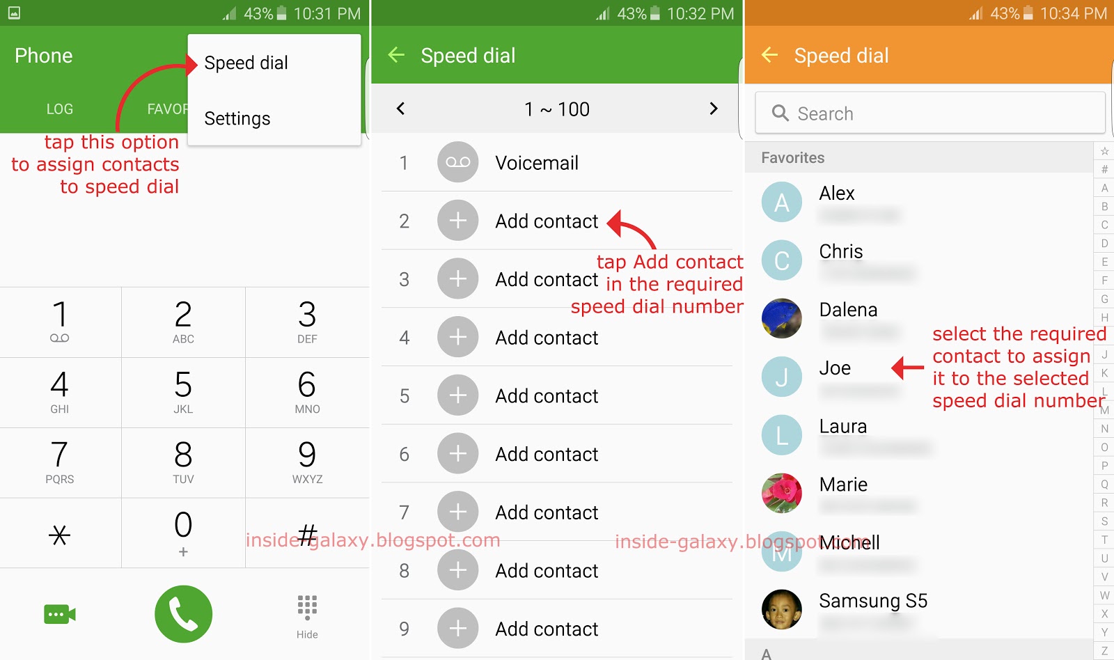 Samsung Galaxy S6 Edge How to Use Speed Dial Feature in Android 5.1.1