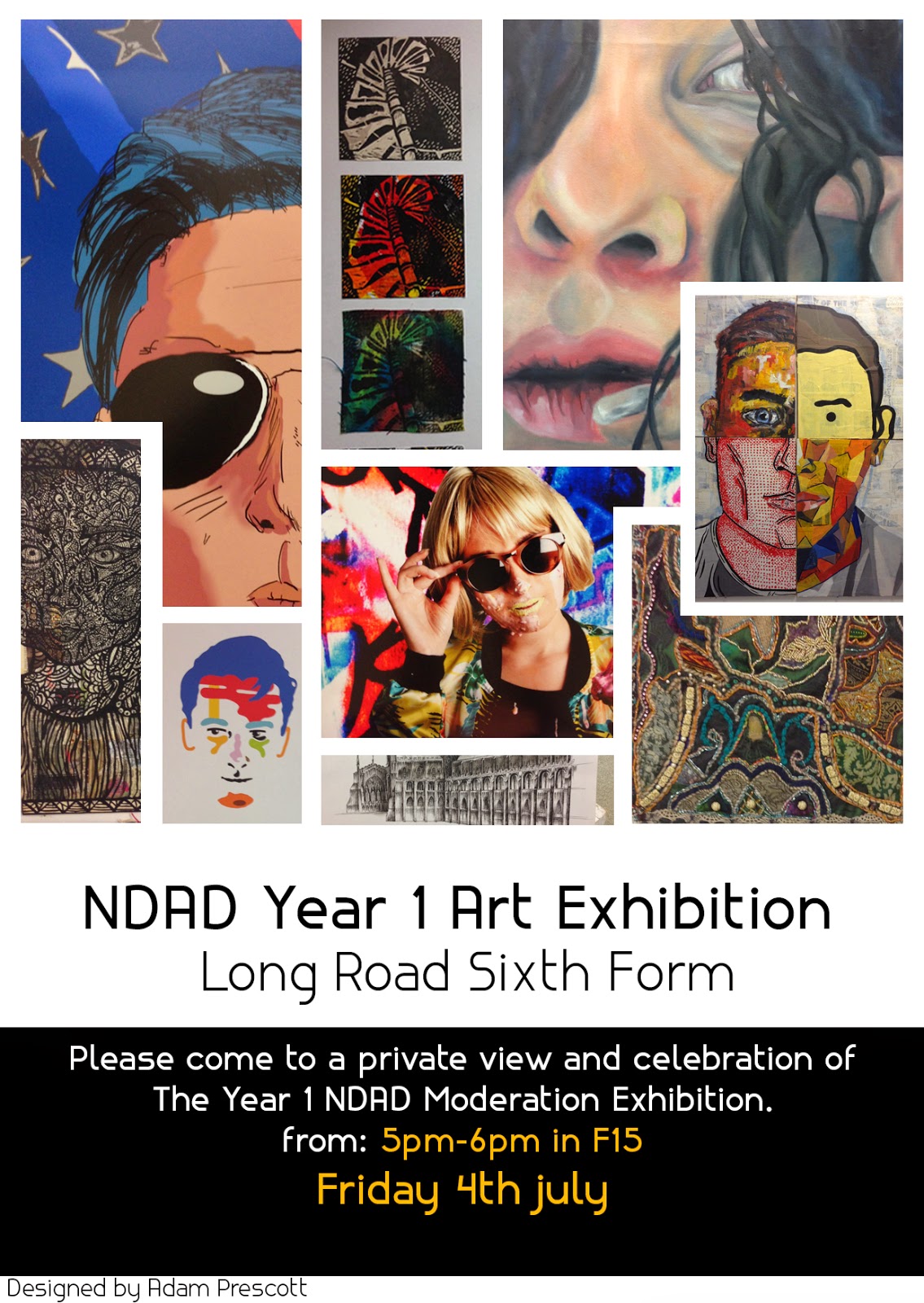 Adz Artz Blog NDAD Year 1 Exhibition Invitation Design