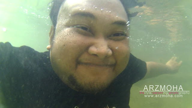selfie, taman rimba pulau pinang, selfie dalam air, underwater selfie, kualiti gambar sjcam,