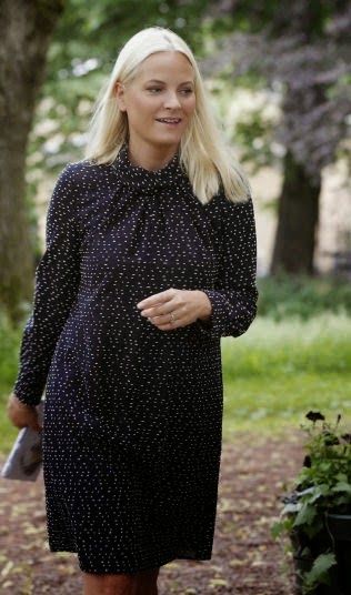 Crown Princess Mette Marit of Norway attended a event. wore Valentino print floral dress