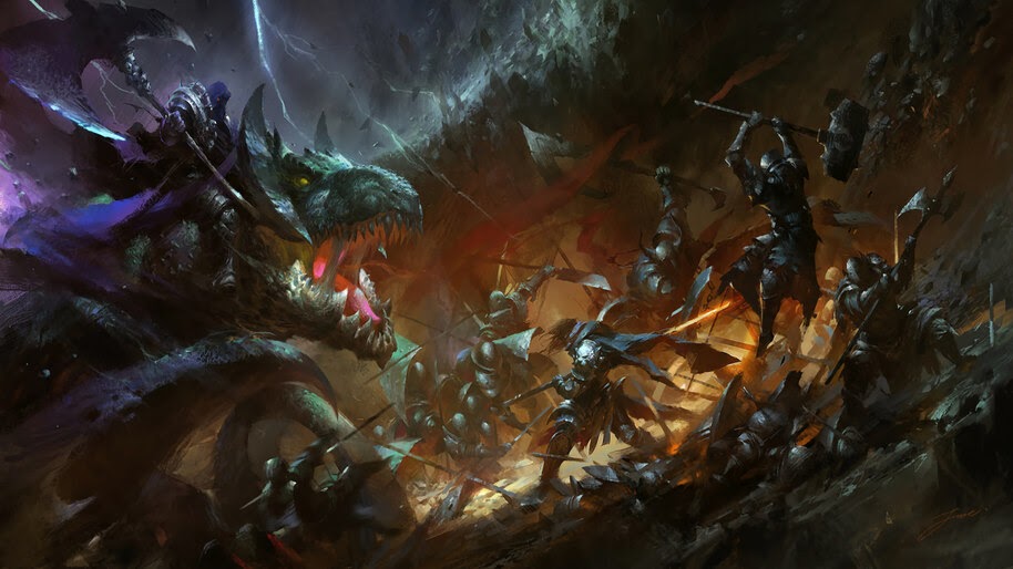 Dragon, Epic, Fantasy, Warriors, Army, Battle, 4K, #4.1038