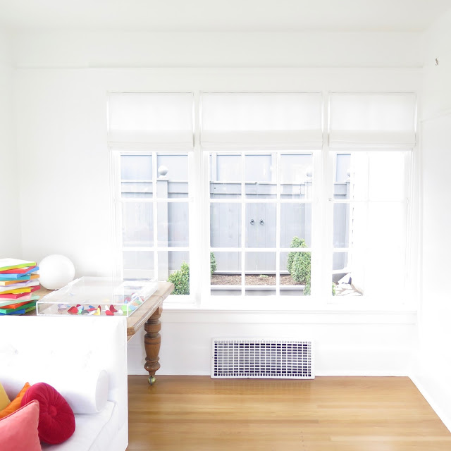 everyday plaid white house...white window coverings...