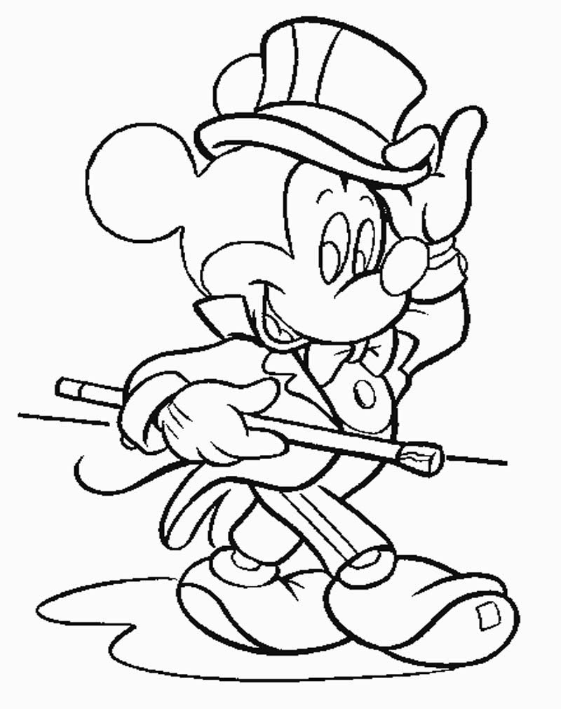 Gambar Mewarnai Mickey Mouse Disney Coloring Pages Pictures Print 3