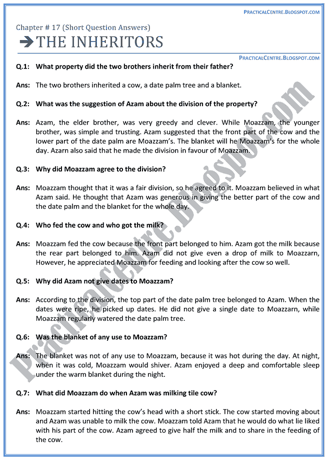 the-inheritors-questions-answers-english-x
