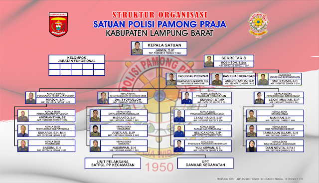 Struktur Organisasi Satuan Polisi Pamong Praja Kabupaten Lampung Barat Tahun 2017