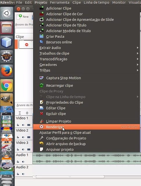 Renderizar projeto Kdenlive