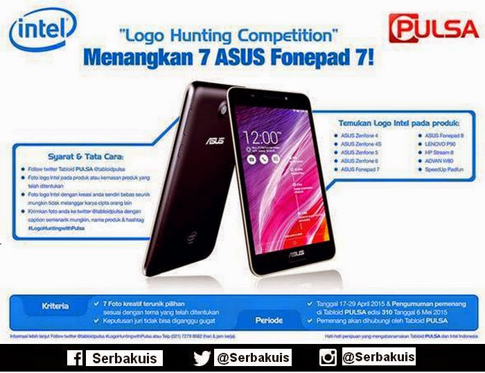 Intel Logo Hunting Contest Berhadiah 7 ASUS Fonepad 7