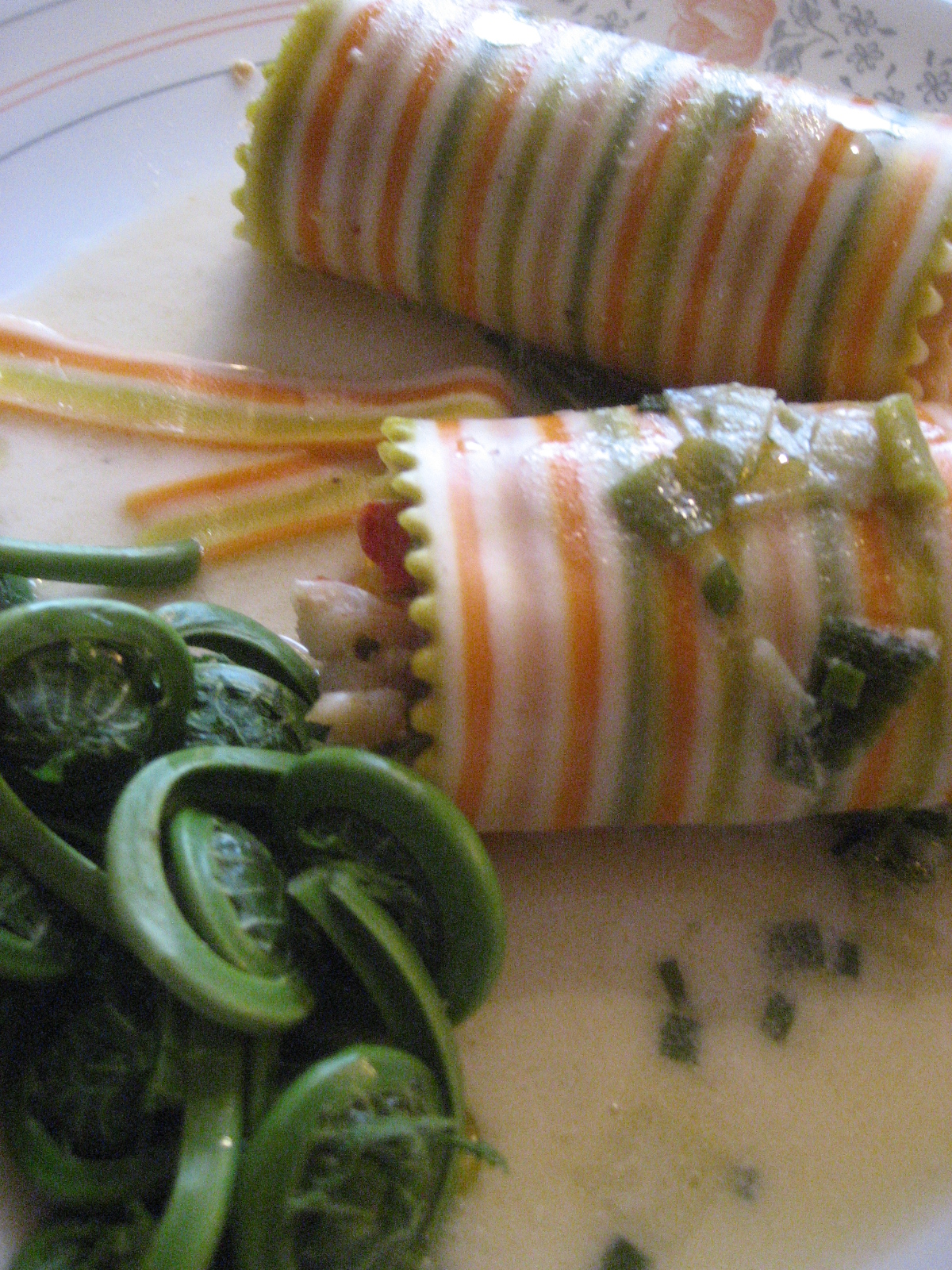 Marie est dans son assiette! Cannelloni multicolores au homard et au