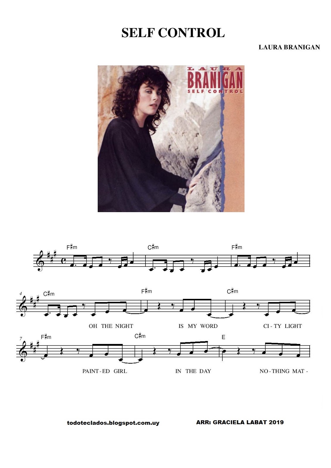 TODO TECLADOS: "SELF CONTROL" LAURA BRANIGAN