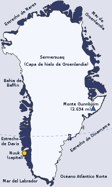 Kalaallit Nunaat o més coneguda com a Groenlàndia.