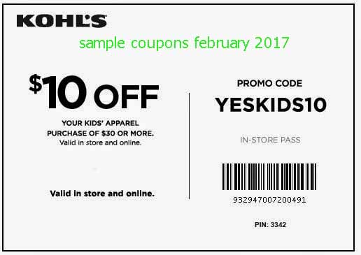 Kohls coupon code february 2018