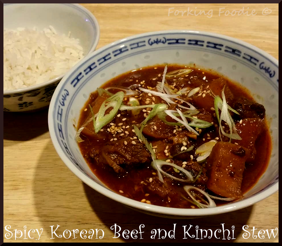 Forking Foodie Korean Beef Kimchi Jjigae (stew) in the Instant Pot