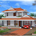 2001 sq.feet 3 bedroom sloping roof home design