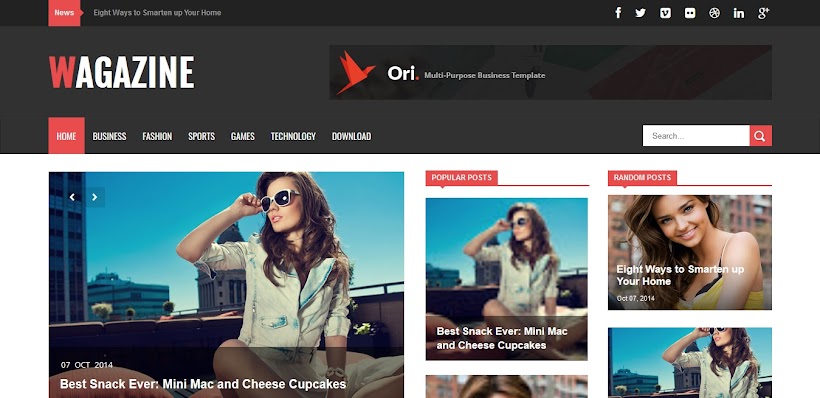 Wagazine Free Blogger Template