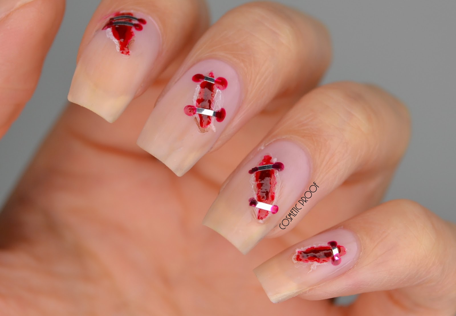 9. Halloween nail art with blood splatter - wide 11