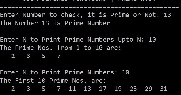 Program to print Prime Number, Upto N Prime Numbers, First N Primes ...