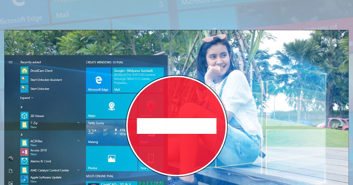 Windows 10 screen with app icons