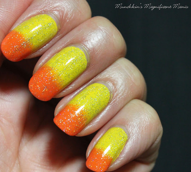 Yellow and Orange Gradient Nail Design Yellow and Orange Gradient Nail Design