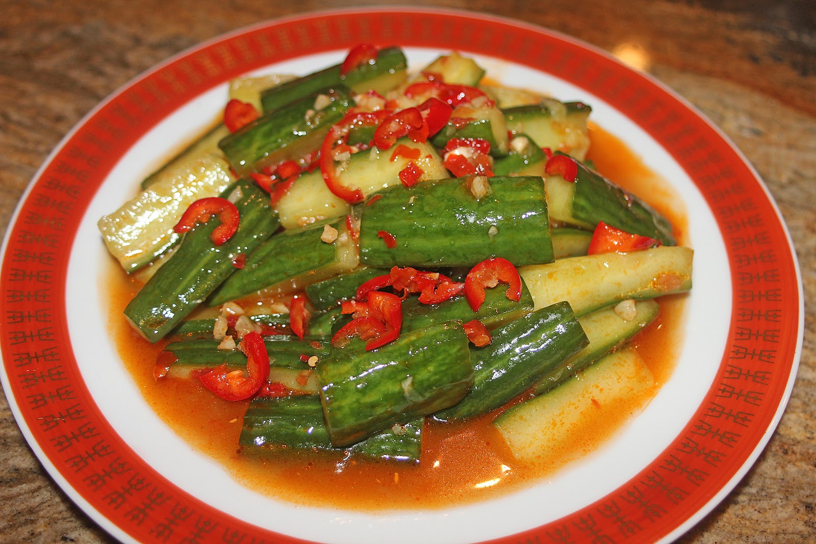 The Grub Files Cooking with Camissonia Cucumbers with Chiles, Vinegar