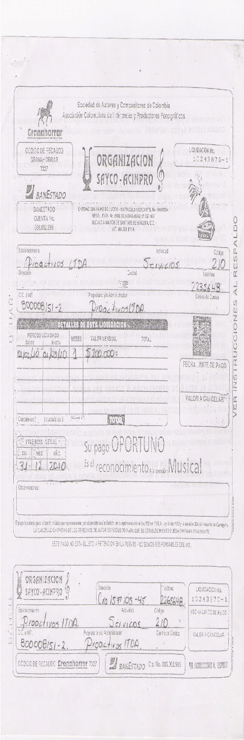 formulario sayco y acinpro
