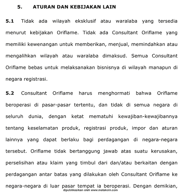Kebijakan Oriflame Terkait Wilayah kebijakan-aturan-wilayah-oriflame