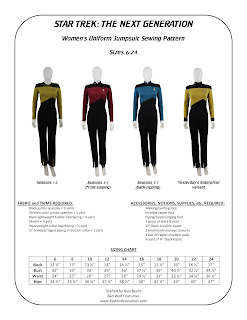 Star Trek TNG Women's Jumpsuit Sewing Pattern Star Trek TNG Women's Jumpsuit Sewing Pattern