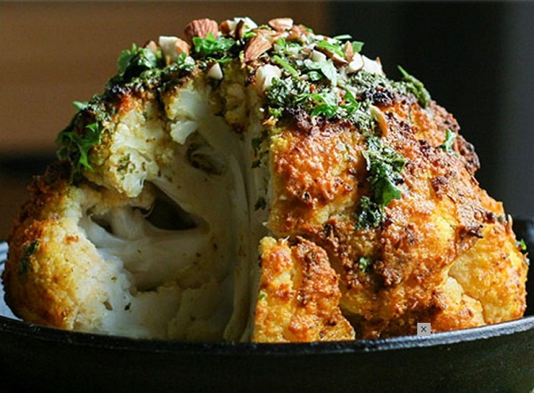Tahini-Roasted Cauliflower With Lemony Herb Oil Tahini-Roasted Cauliflower With Lemony Herb Oil