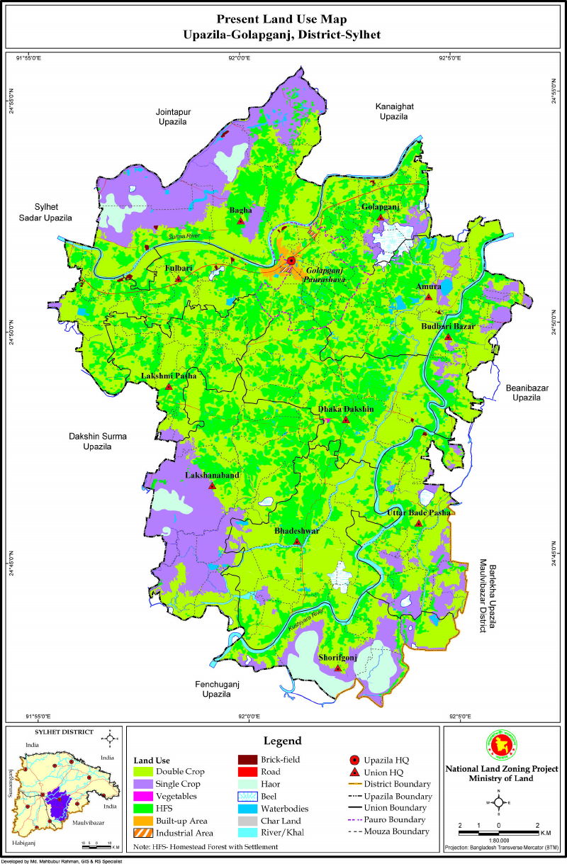 Golapganj Upazila Mouza Map Sylhet District Bangladesh