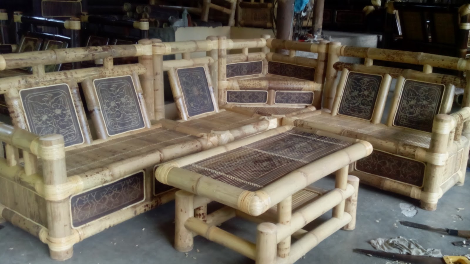 Produk Set Meja Kursi  Bambu  Purworejo Kualitas Export 
