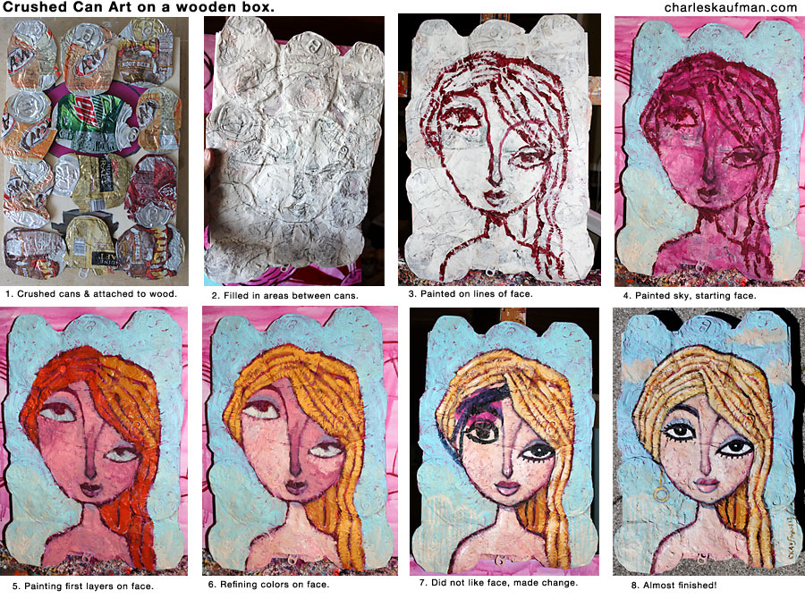 Crushed Can Art Charles Kaufman creates a painting from 12 Crushed Cans