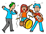 cartoon musical band