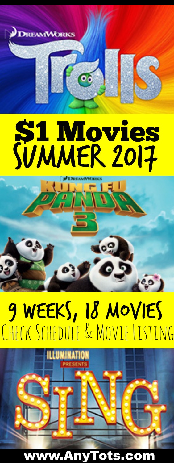 $1 Regal Summer Movies 2017: Movie Listing & Schedule - Any Tots