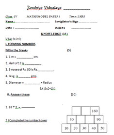class 4 maths assignment pdf