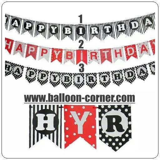 Bunting Flag HAPPY BIRTHDAY 3 Motif