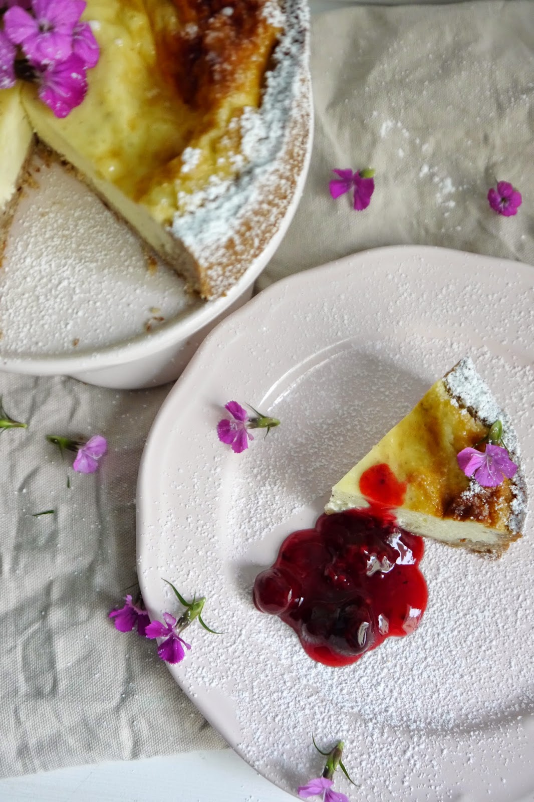 Käsekuchen mit einem Mandelmürbeteig | Sweet Bobos
