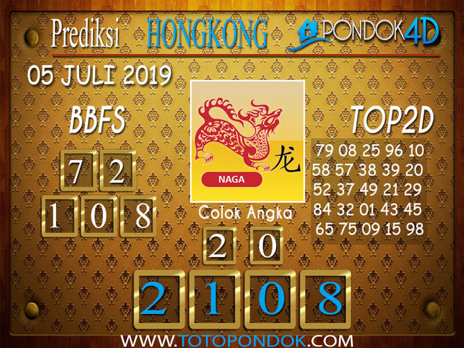 Prediksi Togel HONGKONG PONDOK4D 05 JULI 2019
