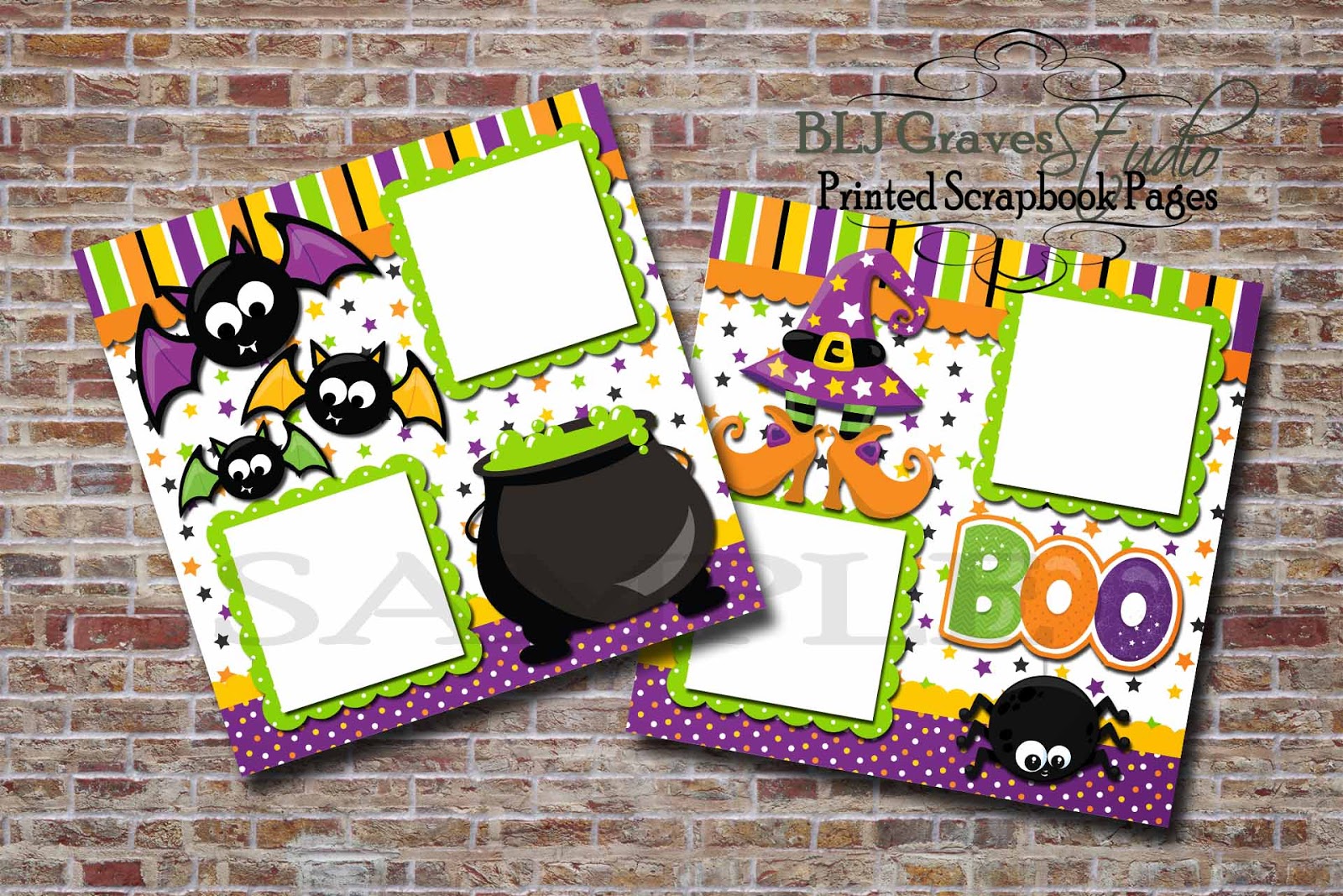 BLJ Graves Studio: Halloween Scrapbook Pages