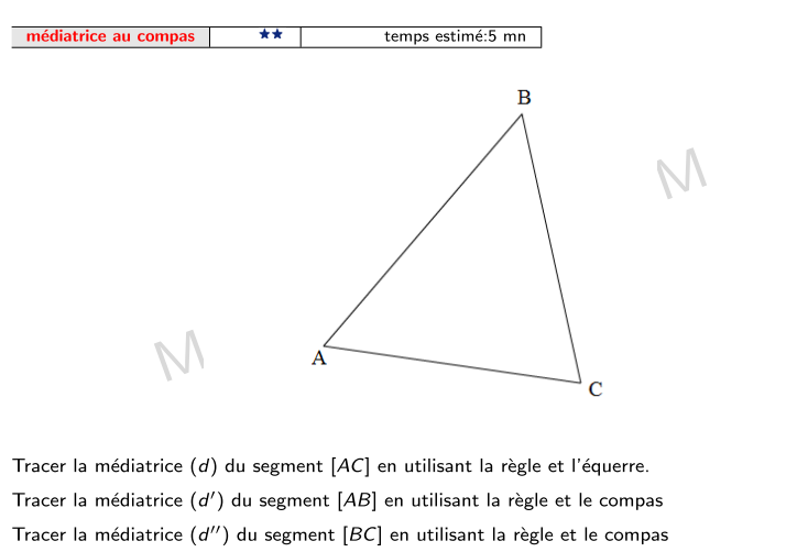 MATHS au COLLÈGE Médiatrices dans un triangle