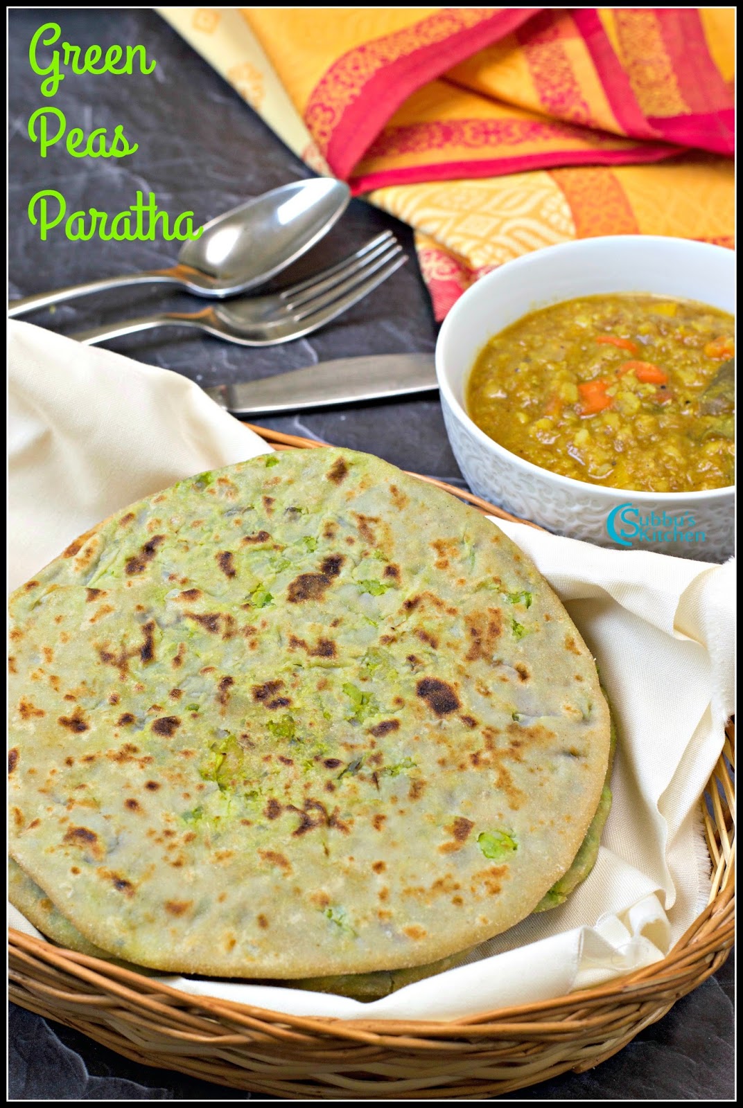 Green Peas Paratha Recipe GreenPeas Stuffed Indian Flat Bread