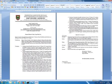 Contoh SK Panitia Pembentukan Panitia Ulangan Kenaikan Kelas (UKK