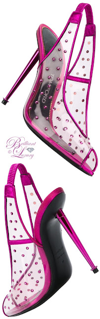 ♦Tom Ford pink sheer embellished slingback sandals #pantone #shoes #pink #brilliantluxury