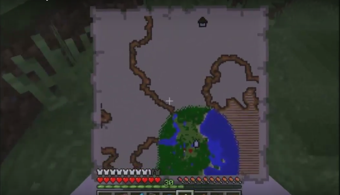 Mapa do tesouro minecraft