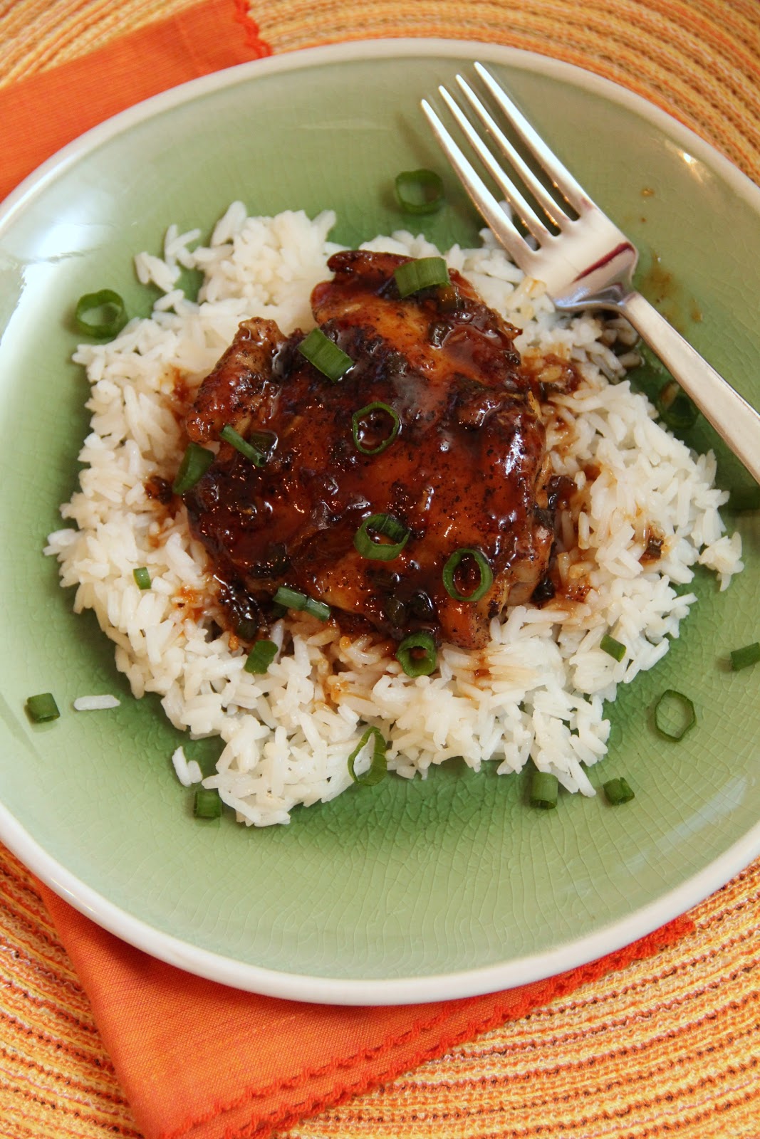Dalia's Delights ApricotGingerSoy Chicken with Scallion Rice