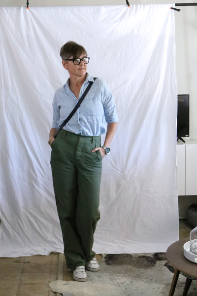 High waist chinos and linen menswear shirt @BeverlyandBlue high waist chinos linen menswear shirt