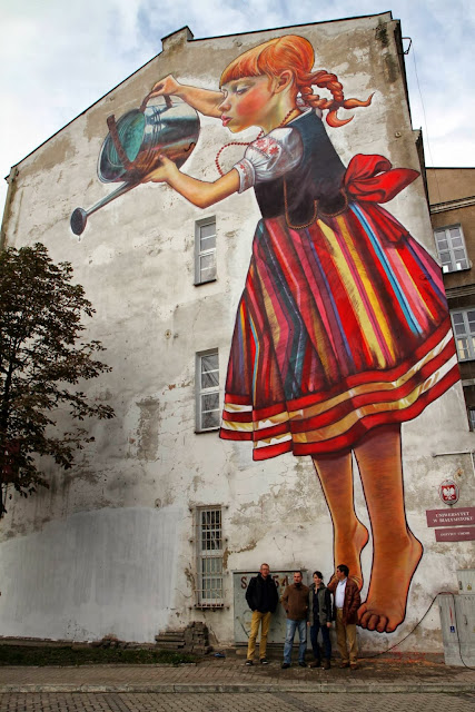 Polish Street Artist Natalia Rak Paints A New Mural On The Streets Of Bialystok For Folk On The Street. 3