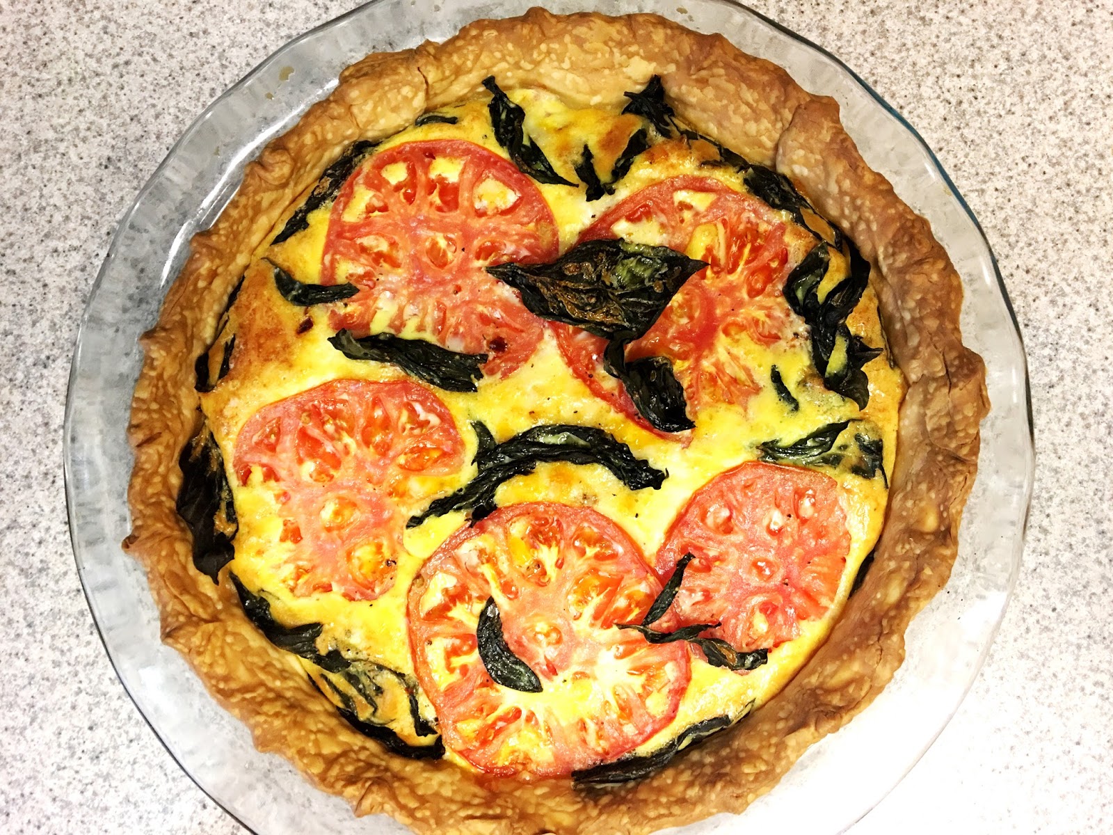 Three Cheese Ham & Tomato Basil Quiche