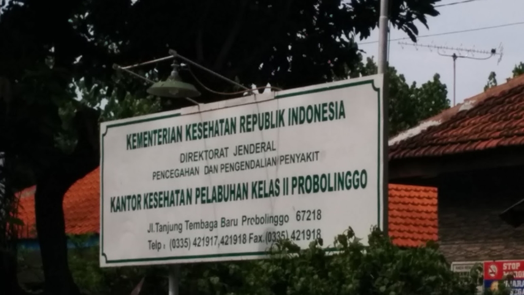 KKP Kantor Kesehatan Pelabuhan Kelas II Probolinggo Alamat: Jl. Tanjung Tembaga Baru, Mayangan, Kota Probolinggo, Jawa Timur