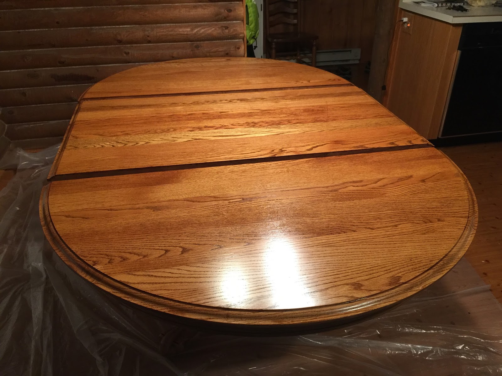 Eclectic Breakfast Refinishing An Oak Table Top